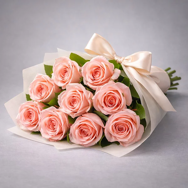 Высокие розовые розы (70 см)